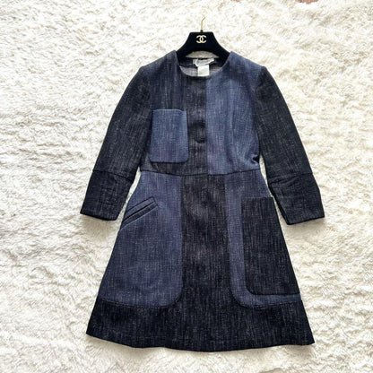 Max Mara SPORTMAX Long Coat Asian fit L 40 US size M Navy Blue Authentic