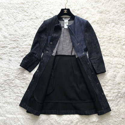 Max Mara SPORTMAX Long Coat Asian fit L 40 US size M Navy Blue Authentic
