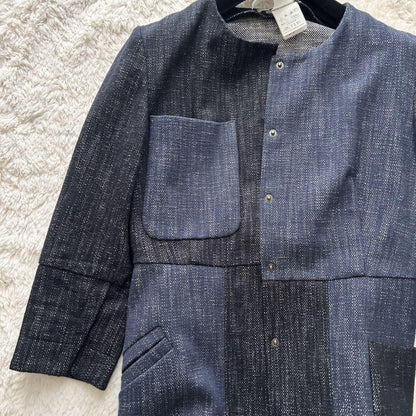 Max Mara SPORTMAX Long Coat Asian fit L 40 US size M Navy Blue Authentic