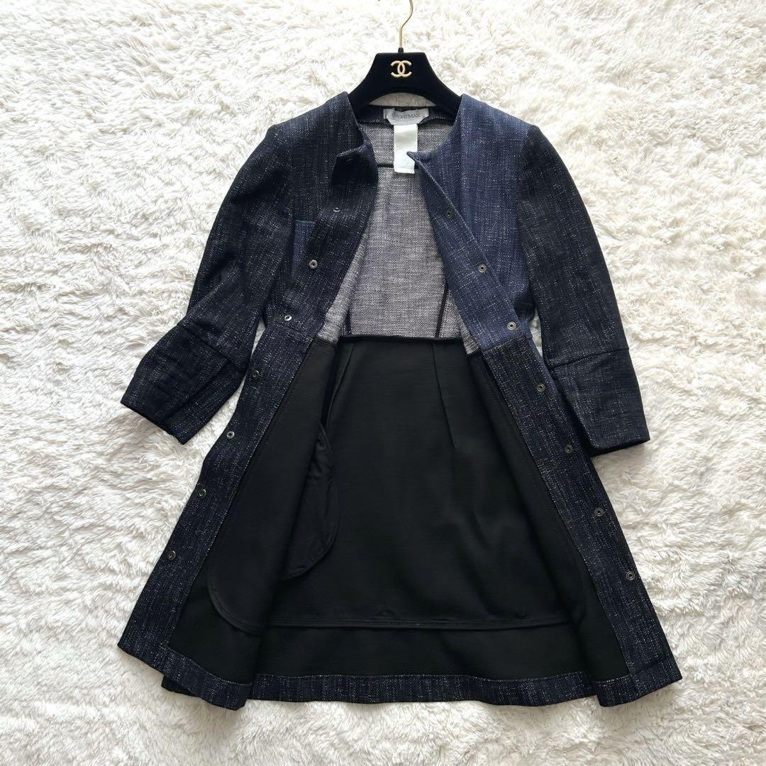 Max Mara SPORTMAX Long Coat Asian fit L 40 US size M Navy Blue Authentic