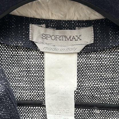 Max Mara SPORTMAX Long Coat Asian fit L 40 US size M Navy Blue Authentic