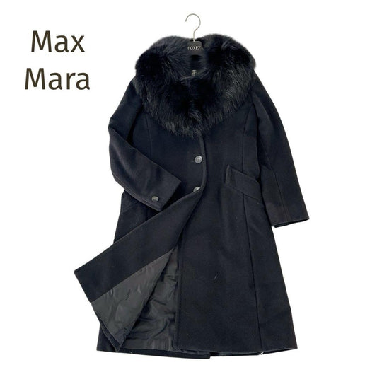 Max Mara Long Coat Asian fit S 36 US size XS Black Authentic