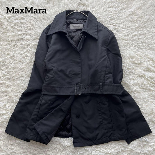 Max Mara SPORT MAX Short Coat Asian fit L 40 US size M Black Authentic