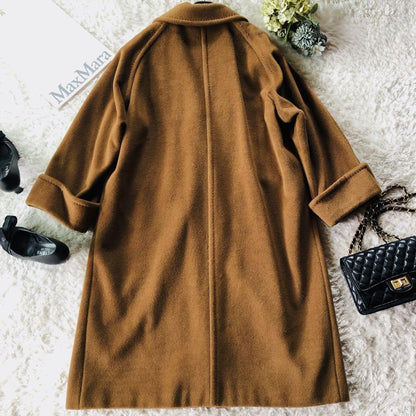 Max Mara Long Coat Asian fit L 40 US size M Camel Authentic