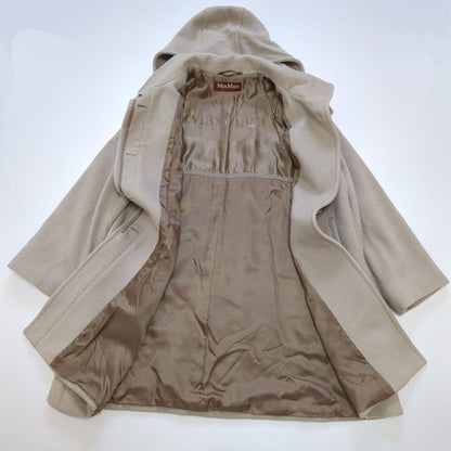 Max Mara STUDIO Long Coat Asian fit M 38 US size S Beige Authentic