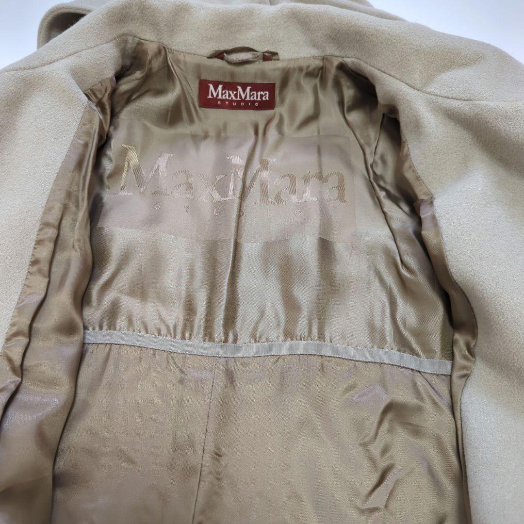 Max Mara STUDIO Long Coat Asian fit M 38 US size S Beige Authentic