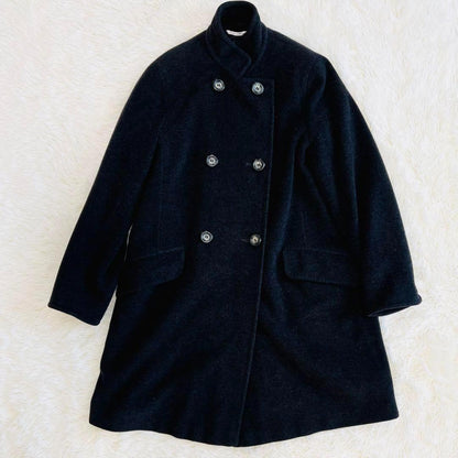 Max Mara SPORT MAX Long Coat Asian fit L US size M Black Authentic