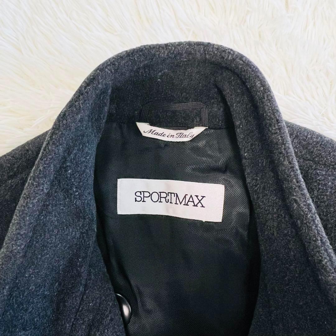 Max Mara SPORT MAX Long Coat Asian fit L US size M Black Authentic