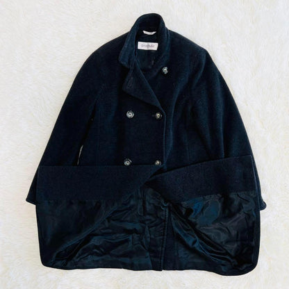 Max Mara SPORT MAX Long Coat Asian fit L US size M Black Authentic