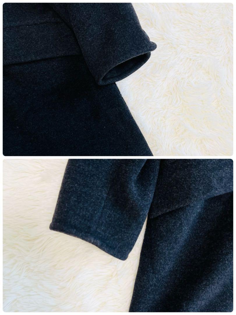 Max Mara SPORT MAX Long Coat Asian fit L US size M Black Authentic