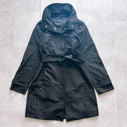 Max Mara Max&co Trench Coat Asian fit L 40 US size M Black Authentic