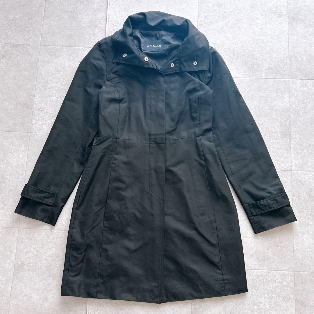 Max Mara Max&co Trench Coat Asian fit L 40 US size M Black Authentic
