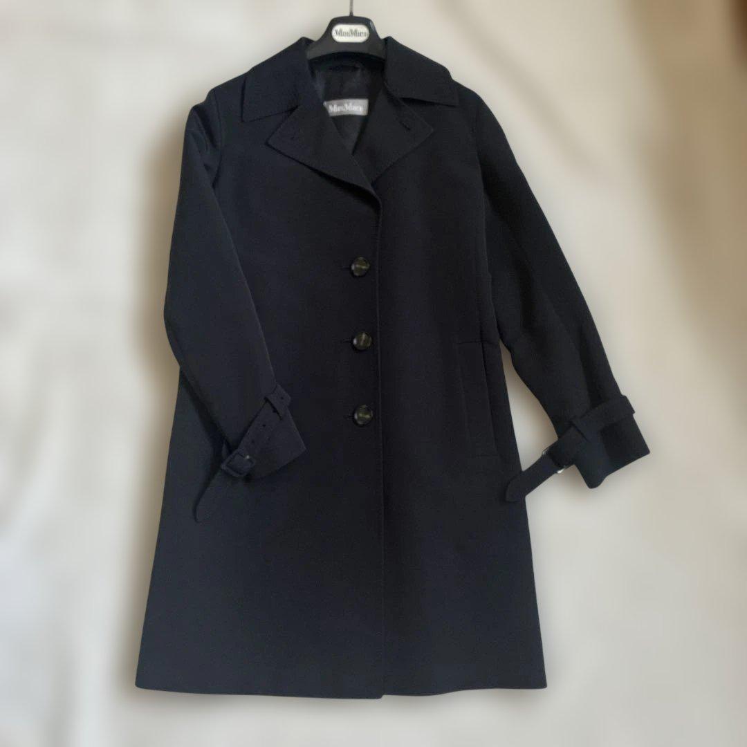 Max Mara Trench Coat Asian fit M US size S Black Authentic
