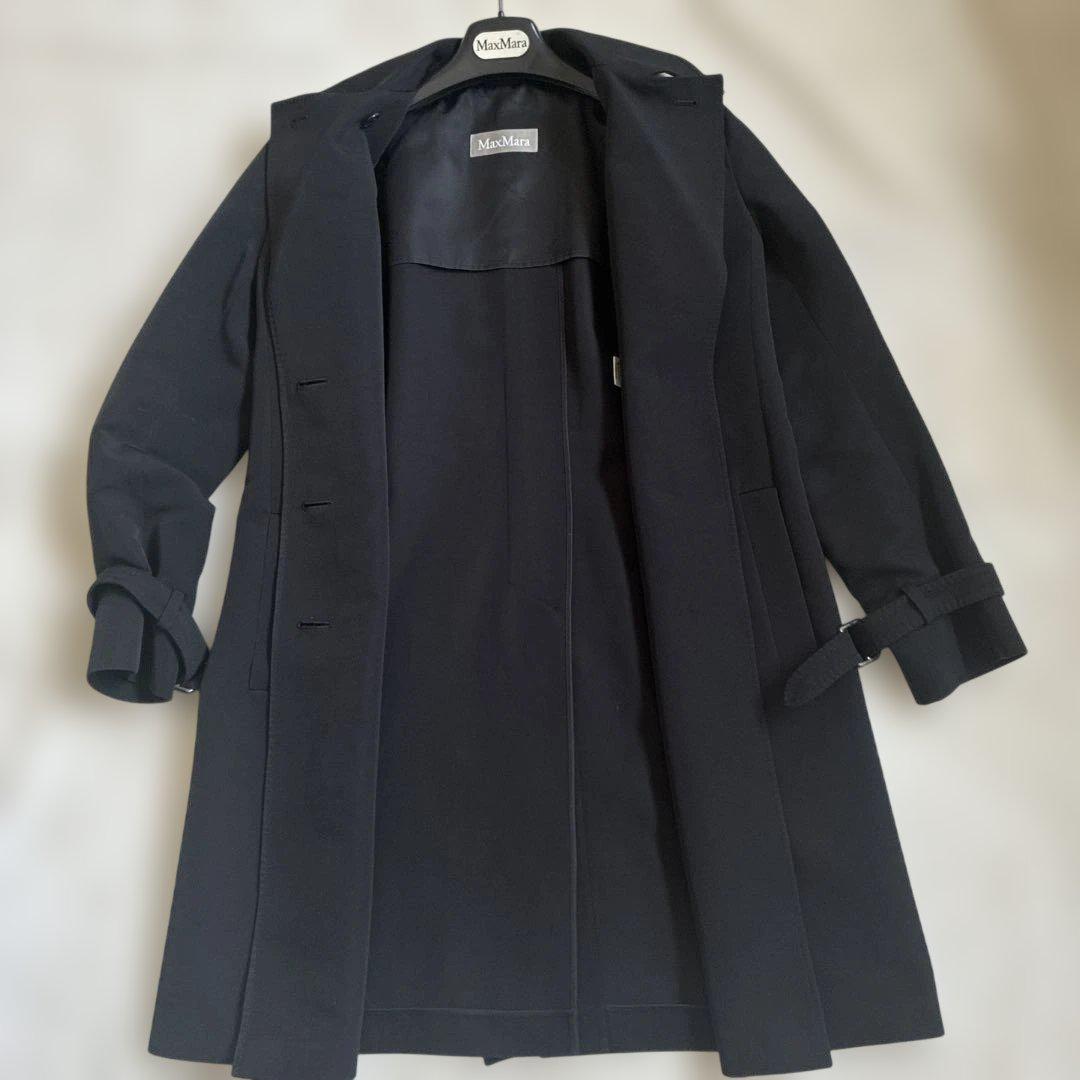 Max Mara Trench Coat Asian fit M US size S Black Authentic