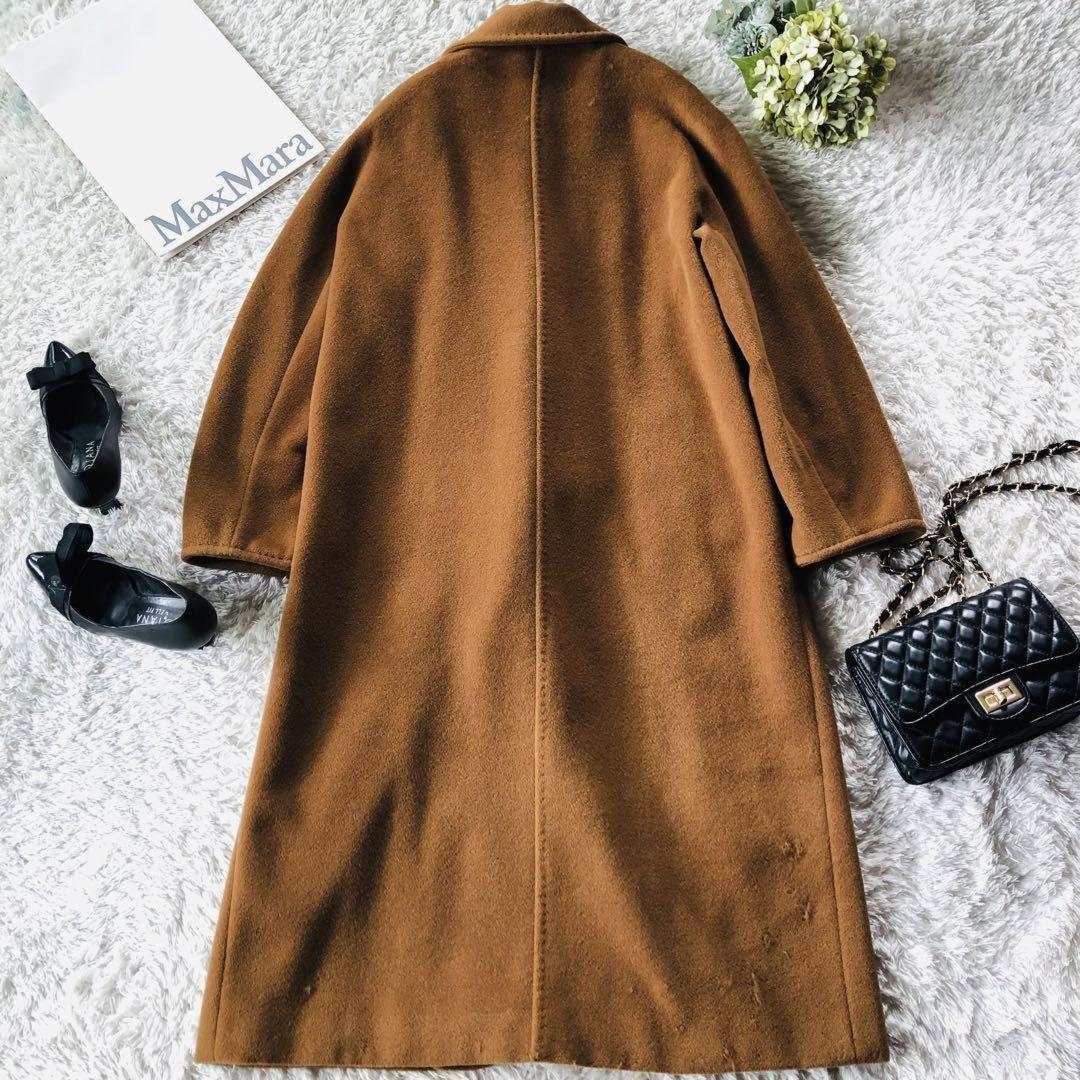Max Mara Long Coat Asian fit L 40 US size M Brown Authentic