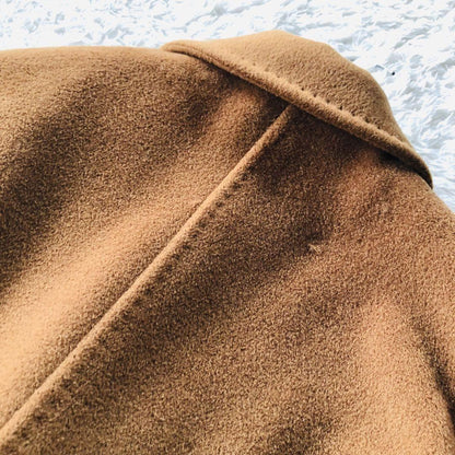 Max Mara Long Coat Asian fit L 40 US size M Brown Authentic
