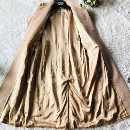 Max Mara Long Coat Asian fit M 38 US size S Beige Authentic