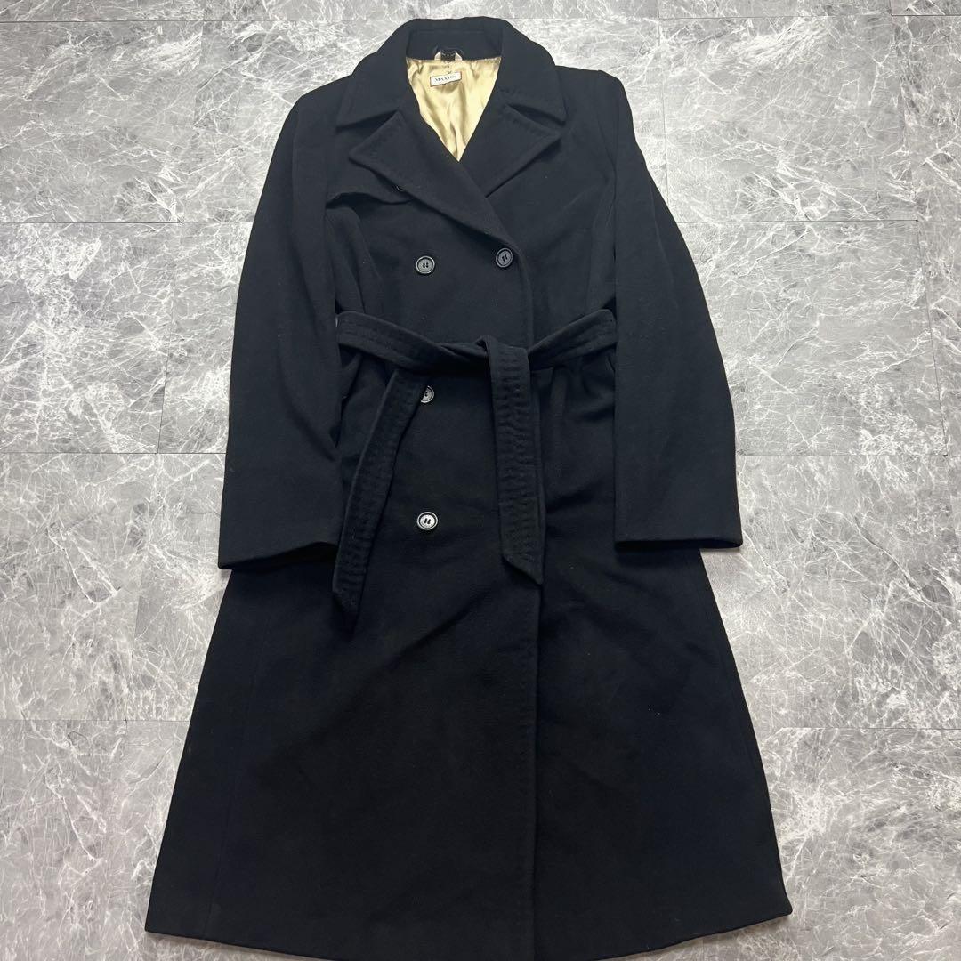 Max Mara MAX&Co. Long Coat Asian fit L 40 US size M Black Authentic
