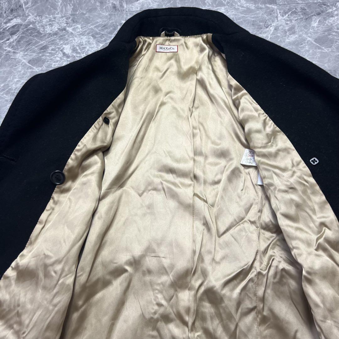 Max Mara MAX&Co. Long Coat Asian fit L 40 US size M Black Authentic