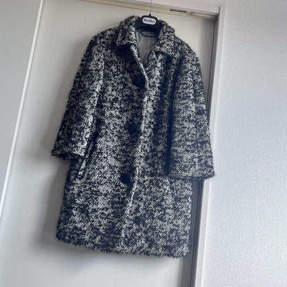 Max Mara SPORT MAX Coat Asian fit S 36 US size XS White Black Authentic