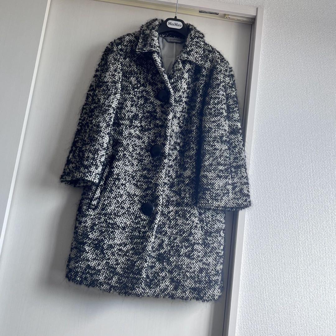 Max Mara SPORT MAX Coat Asian fit S 36 US size XS White Black Authentic