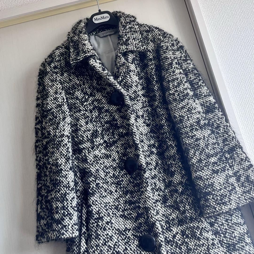 Max Mara SPORT MAX Coat Asian fit S 36 US size XS White Black Authentic