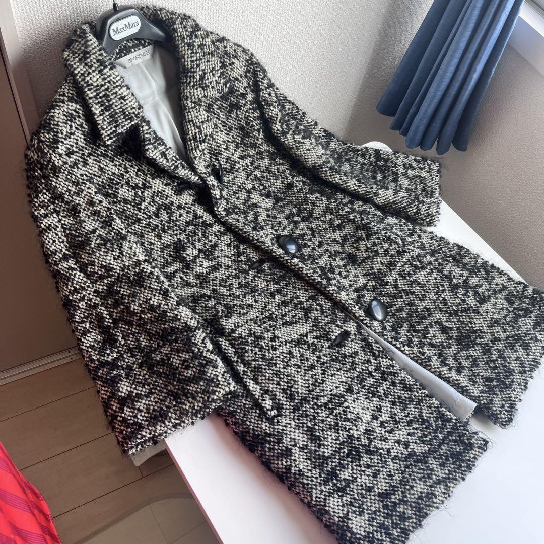 Max Mara SPORT MAX Coat Asian fit S 36 US size XS White Black Authentic
