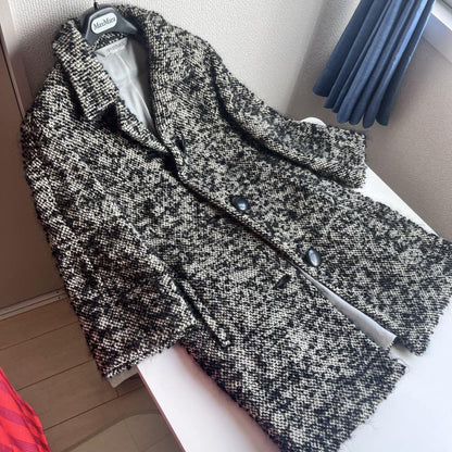 Max Mara SPORT MAX Coat Asian fit S 36 US size XS White Black Authentic