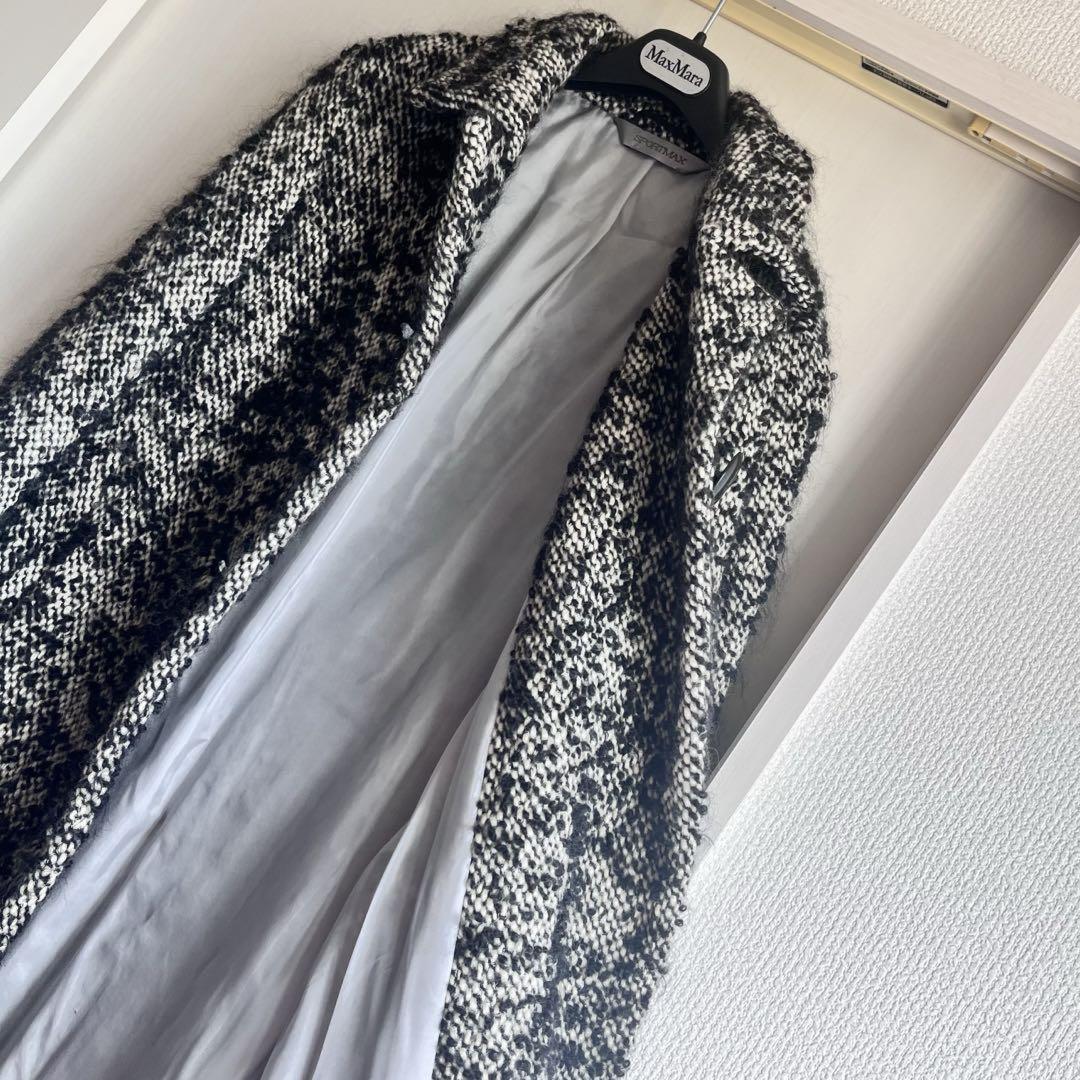 Max Mara SPORT MAX Coat Asian fit S 36 US size XS White Black Authentic