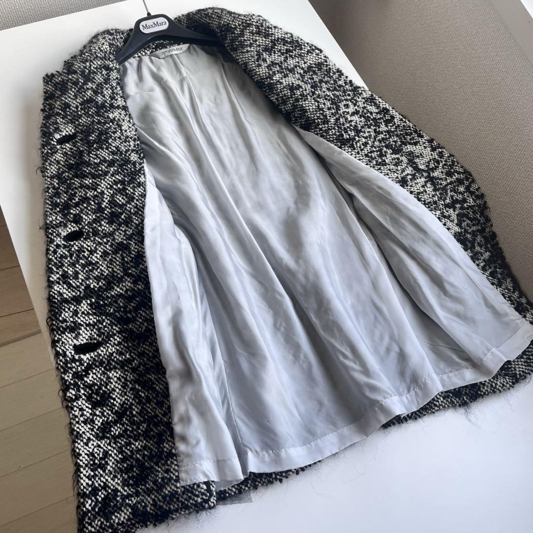 Max Mara SPORT MAX Coat Asian fit S 36 US size XS White Black Authentic