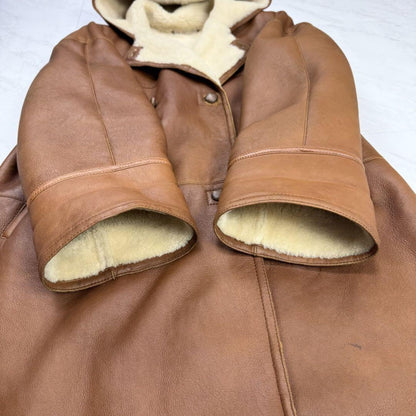 Max Mara Mouton Long Coat Asian fit L 40 US size M Brown Authentic