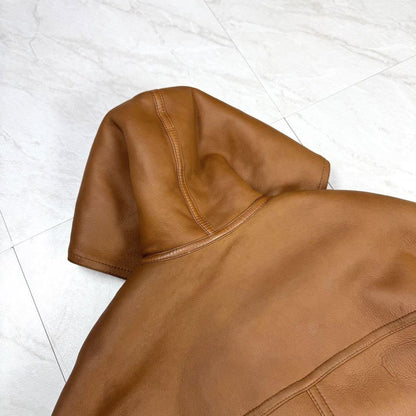 Max Mara Mouton Long Coat Asian fit L 40 US size M Brown Authentic