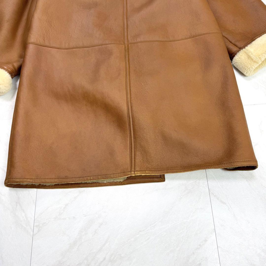 Max Mara Mouton Long Coat Asian fit L 40 US size M Brown Authentic