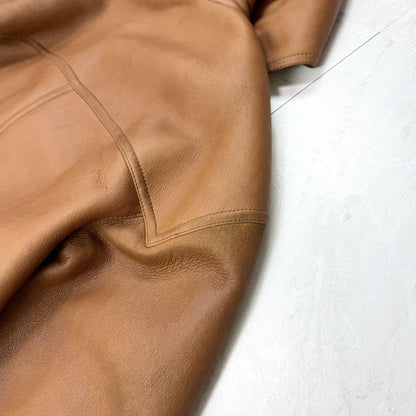 Max Mara Mouton Long Coat Asian fit L 40 US size M Brown Authentic