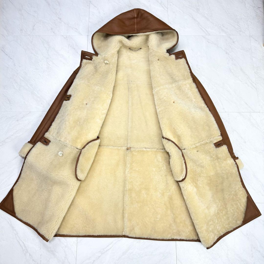 Max Mara Mouton Long Coat Asian fit L 40 US size M Brown Authentic