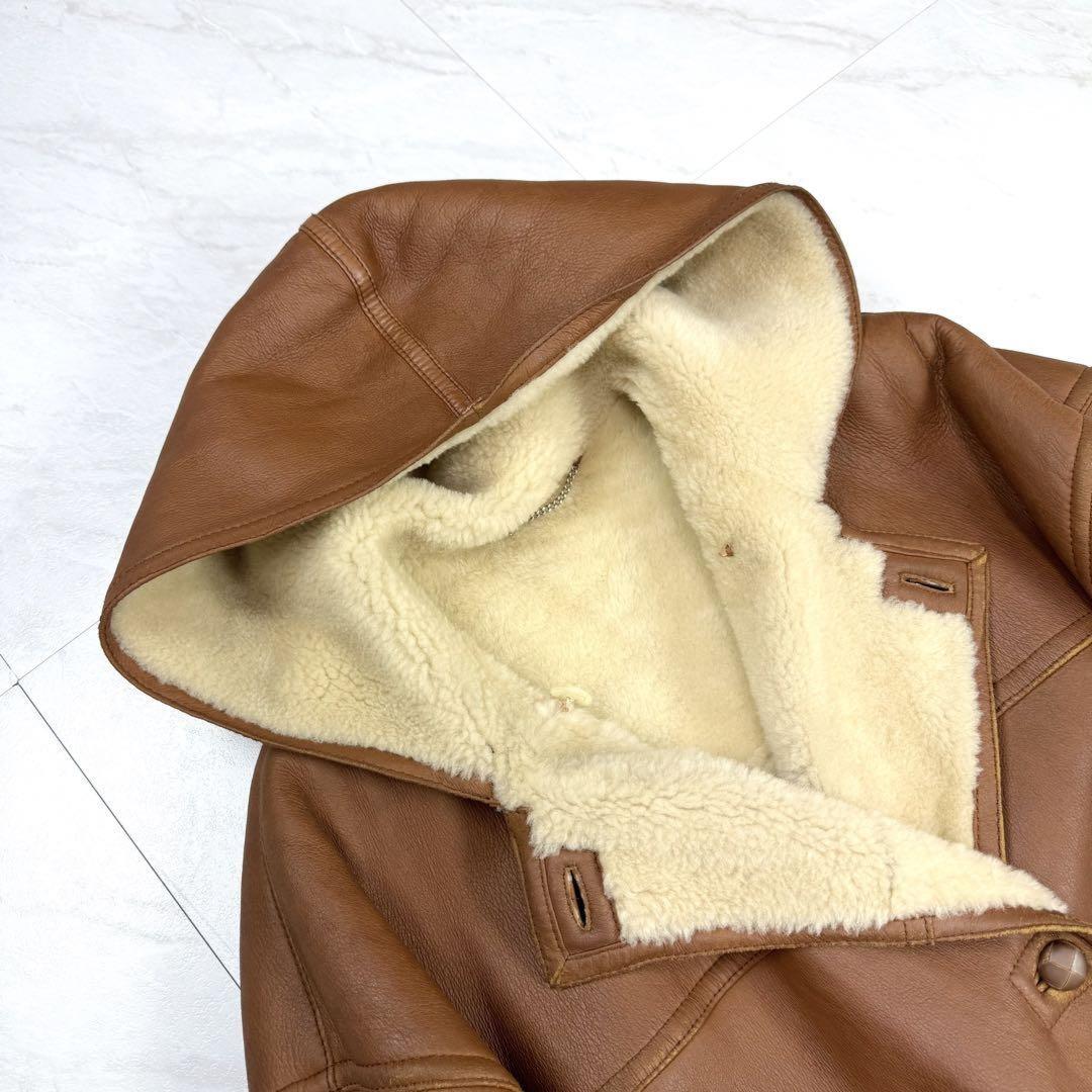 Max Mara Mouton Long Coat Asian fit L 40 US size M Brown Authentic