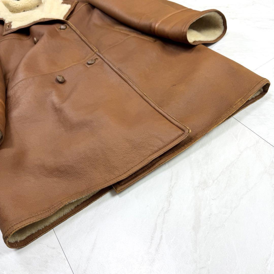 Max Mara Mouton Long Coat Asian fit L 40 US size M Brown Authentic