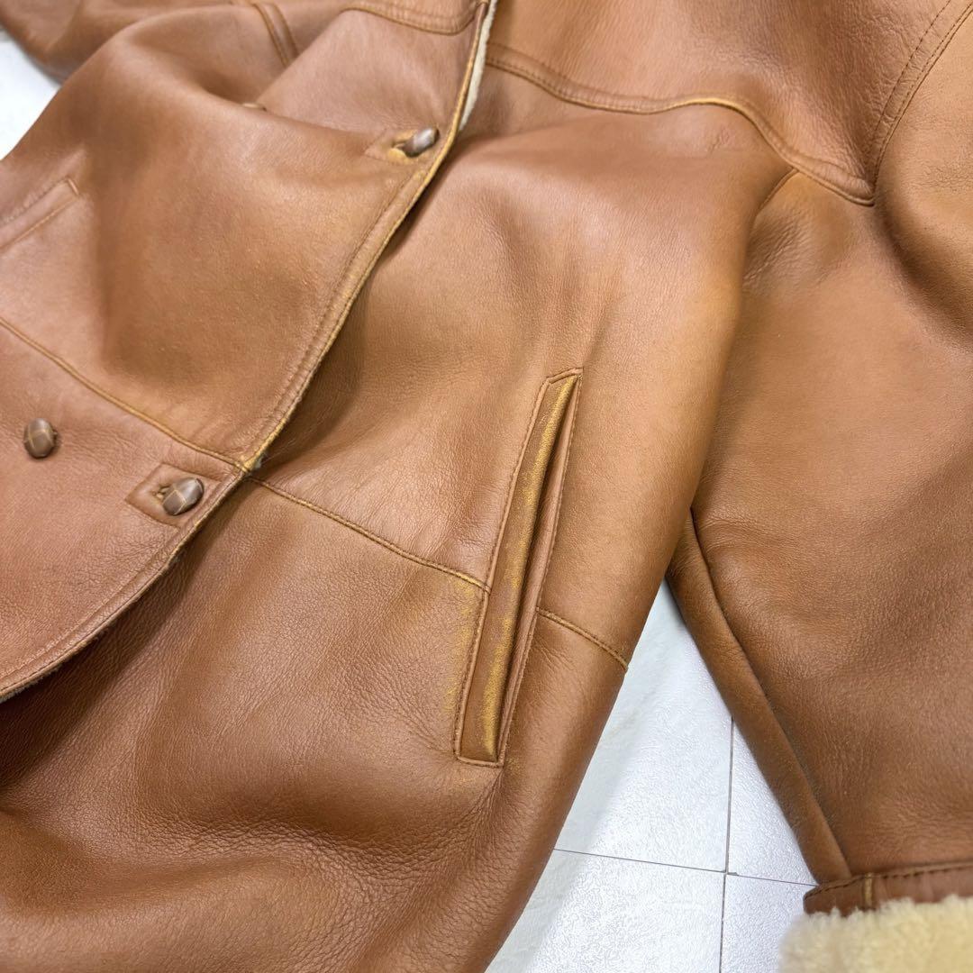 Max Mara Mouton Long Coat Asian fit L 40 US size M Brown Authentic