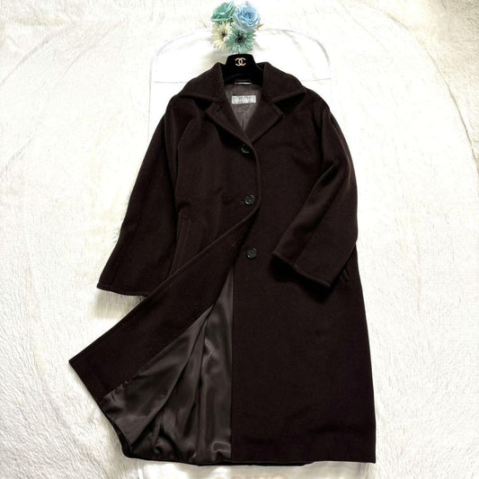 Max Mara Long Coat Asian fit M 38 US size S Brown Authentic
