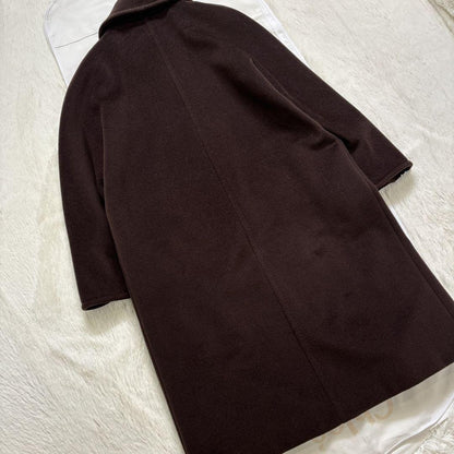 Max Mara Long Coat Asian fit M 38 US size S Brown Authentic
