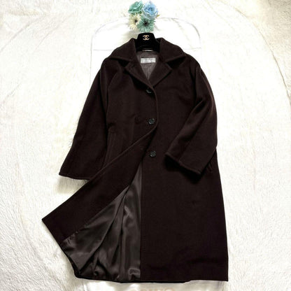 Max Mara Long Coat Asian fit M 38 US size S Brown Authentic