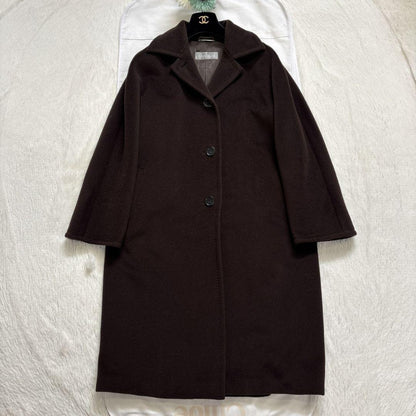Max Mara Long Coat Asian fit M 38 US size S Brown Authentic