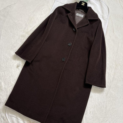 Max Mara Long Coat Asian fit M 38 US size S Brown Authentic
