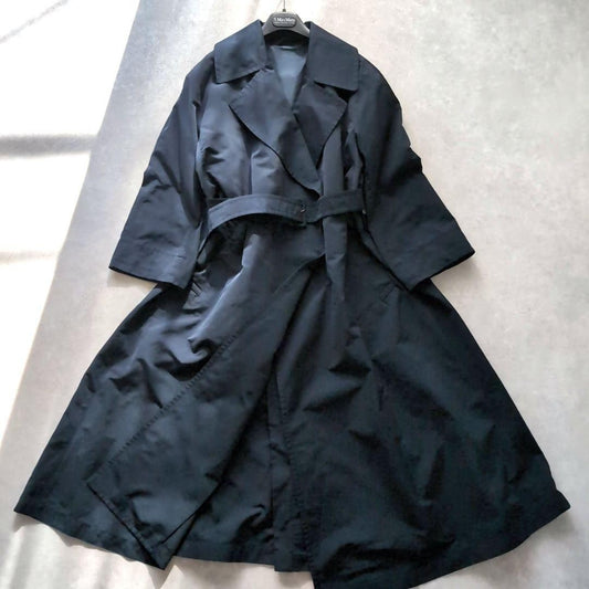 Max Mara Trench Coat Asian fit XL 42 US size L Navy Authentic