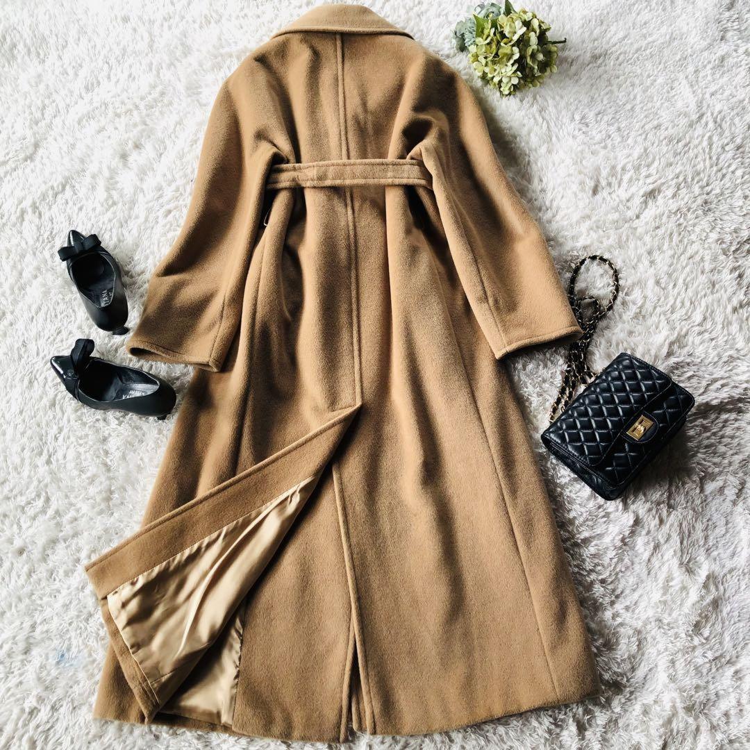 Max Mara Long Coat Asian fit XL 42 US size L Camel Beige Authentic