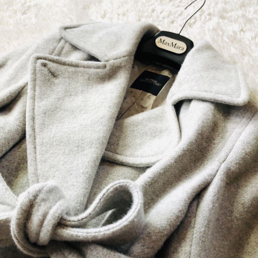 Weekend Max Mara Long Coat Asian fit L 40 US size M Gray Authentic