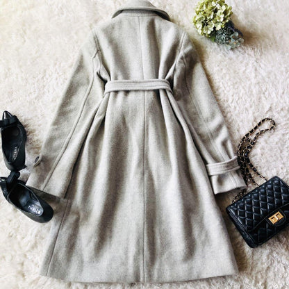 Weekend Max Mara Long Coat Asian fit L 40 US size M Gray Authentic