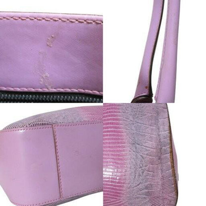 Salvatore Ferragamo Hand Bag Tote Purse Leather Purple Authentic