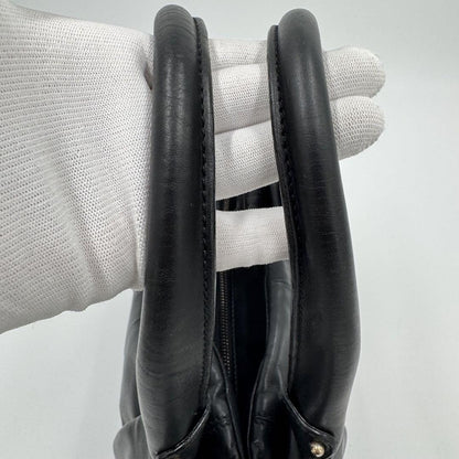 Salvatore Ferragamo Hand Bag Tote Purse Vara Ribbon Leather Black Authentic