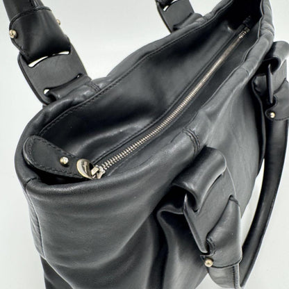 Salvatore Ferragamo Hand Bag Tote Purse Vara Ribbon Leather Black Authentic